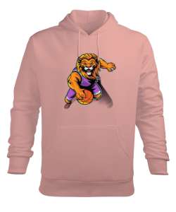 Basketçi aslan baskılı Yavru Ağzı Erkek Kapüşonlu Hoodie Sweatshirt