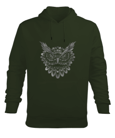 Baykuş Erkek Kapüşonlu Hoodie Sweatshirt