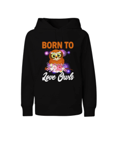 Baykuslari sevmek icin dogumus Çocuk Unisex Hoodie Kapüşonlu