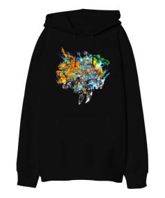 BB002- Brave FrontierTasarım Oversize Unisex Kapüşonlu Sweatshirt