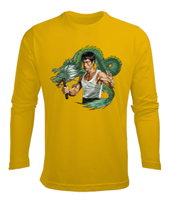 BB005 - Bruce Lee Dragon Tasarımlı Erkek Uzun Kol Yazlık Tişört