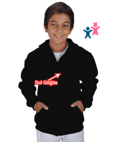 BB008 - Wing Chun Dummy Çocuk Kapüşonlu Hoodie Fermuarlı