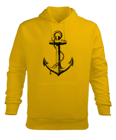 BB012 Anchor Tasarım Erkek Kapüşonlu Hoodie Sweatshirt