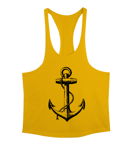 Tisho - BB012 Anchor Tasarım Erkek Tank Top Atlet