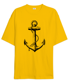 BB012 Anchor Tasarım Oversize Unisex Tişört