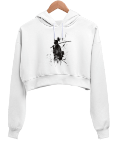 BB013 - Samurai Kadın Crop Hoodie Kapüşonlu Sweatshirt