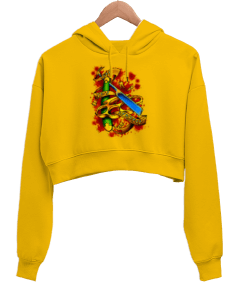 BB015 - Razor Kadın Crop Hoodie Kapüşonlu Sweatshirt