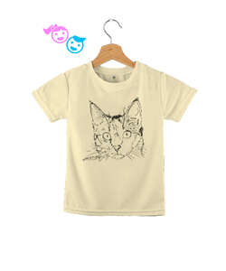 BB017 - Cat Face Krem Çocuk Unisex