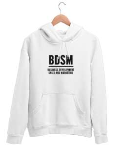 BDSM 3 Beyaz Unisex Kapşonlu Sweatshirt