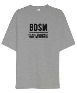 BDSM XX Gri Oversize Unisex Tişört