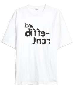 Be Different - Farklı Ol Beyaz Oversize Unisex Tişört