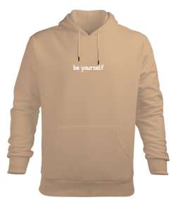 Be Yourself Camel Erkek Kapüşonlu Hoodie Sweatshirt