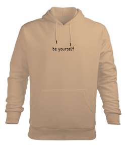 Be Yourself Camel Erkek Kapüşonlu Hoodie Sweatshirt