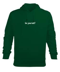 Be Yourself Çimen Yeşili Erkek Kapüşonlu Hoodie Sweatshirt