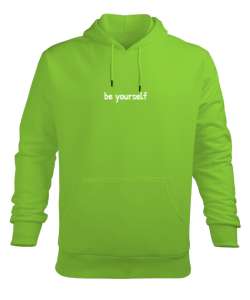 Be Yourself Fıstık Yeşili Erkek Kapüşonlu Hoodie Sweatshirt