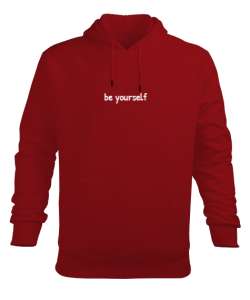 Be Yourself Kırmızı Erkek Kapüşonlu Hoodie Sweatshirt