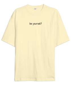 Be Yourself Krem Oversize Unisex Tişört