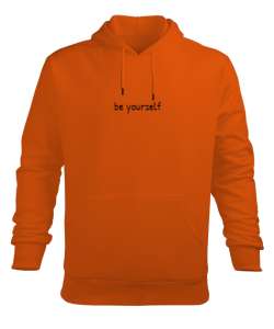 Be Yourself Turuncu Erkek Kapüşonlu Hoodie Sweatshirt