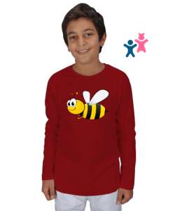 Bee - Arı Vız Vız Kırmızı Çocuk Unisex Uzunkollu