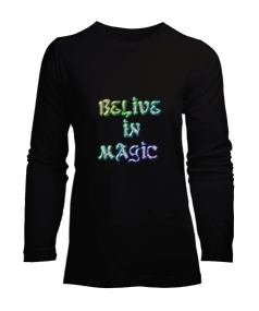 BELIVE IN MAGIC yazılı Kadın Uzun Kol Tişört