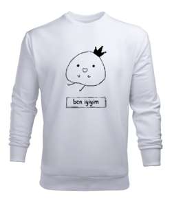 Ben iyiyim. Beyaz Erkek Sweatshirt