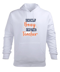 Ben patron değilim ben öğretmeni en iyi öğretmen hediyesi Erkek Kapüşonlu Hoodie Sweatshirt