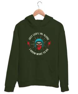 Beni Yalnız Bırak - Kurukafa Sürücü - Skull Haki Yeşili Unisex Kapşonlu Sweatshirt