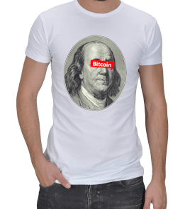 Benjamin Franklin Bitcoin Erkek Regular Kesim Tişört