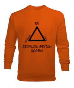 Bermuda şeytan üçgeni baskılı erkek Erkek Sweatshirt