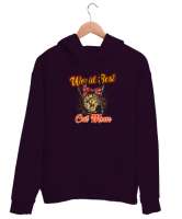 Best Cat Mom - En İyi Kedi Anne Koyu Mor Unisex Kapşonlu Sweatshirt - Thumbnail