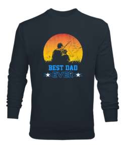 Best Dad Ever - Baba ve Çocuk Aktivite Füme Erkek Sweatshirt