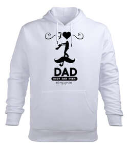 Best Dad Ever - En İyi Baba - Beyaz Erkek Kapüşonlu Hoodie Sweatshirt