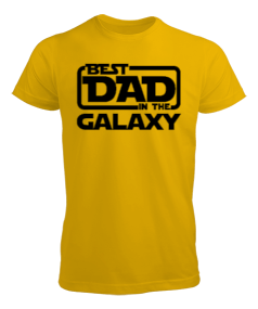 Best Dad in the Galaxy Sarı Erkek Tişört