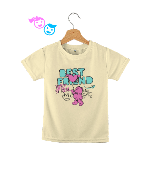 Tisho - Best Friend - En İyi Arkadaş - Sevimli Ayı Krem Çocuk Unisex