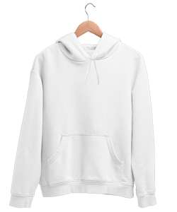 Beyaz Beyaz Unisex Kapşonlu Sweatshirt