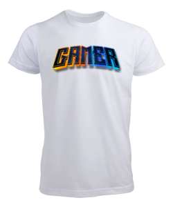 Beyaz RGB Tarz Gamer, Oyuncu, Beyaz Erkek Tişört