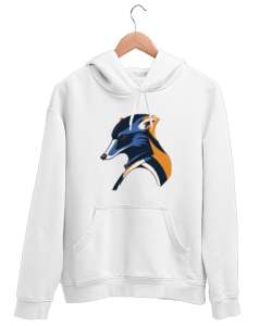 beyefendi bal porsuğu Beyaz Unisex Kapşonlu Sweatshirt