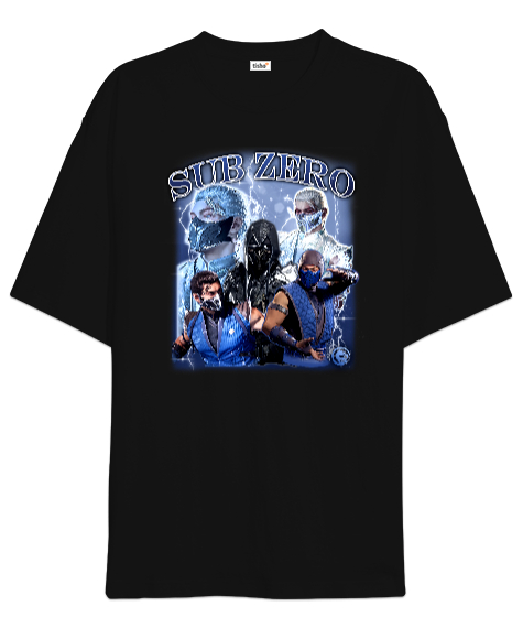 Tisho - Bi Han, Mortal Kombat, Subzero Siyah Oversize Unisex Tişört