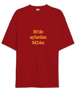 Bide aylardan Mayıs Kırmızı Oversize Unisex Tişört