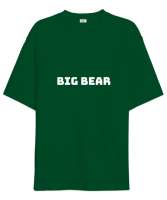 Big Bear Çimen Yeşili Oversize Unisex Tişört - Thumbnail