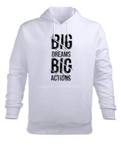 big dream-action logolu Erkek Kapüşonlu Hoodie Sweatshirt