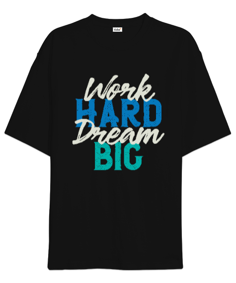 Tisho - big dream Siyah Oversize Unisex Tişört