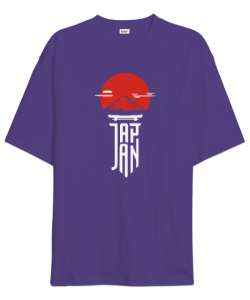 Big Japan - Japonya Mor Oversize Unisex Tişört