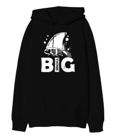 Big Think Oversize Unisex Kapüşonlu Sweatshirt