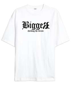 Bigger Checking Dream Beyaz Oversize Unisex Tişört