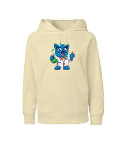 Bilim ve Kedi Krem Çocuk Unisex Hoodie Kapüşonlu