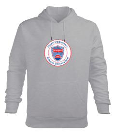 Bilkentli 1 gri Erkek Kapüşonlu Hoodie Sweatshirt