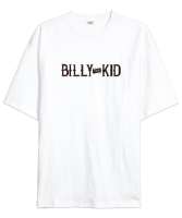 Billy The Kid - Vahşi Batı - Wild West Beyaz Oversize Unisex Tişört - Thumbnail