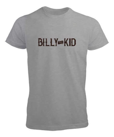 Tisho - Billy The Kid - Vahşi Batı - Wild West Gri Erkek Tişört