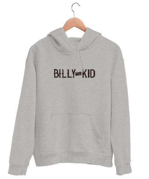 Tisho - Billy The Kid - Vahşi Batı - Wild West Gri Unisex Kapşonlu Sweatshirt